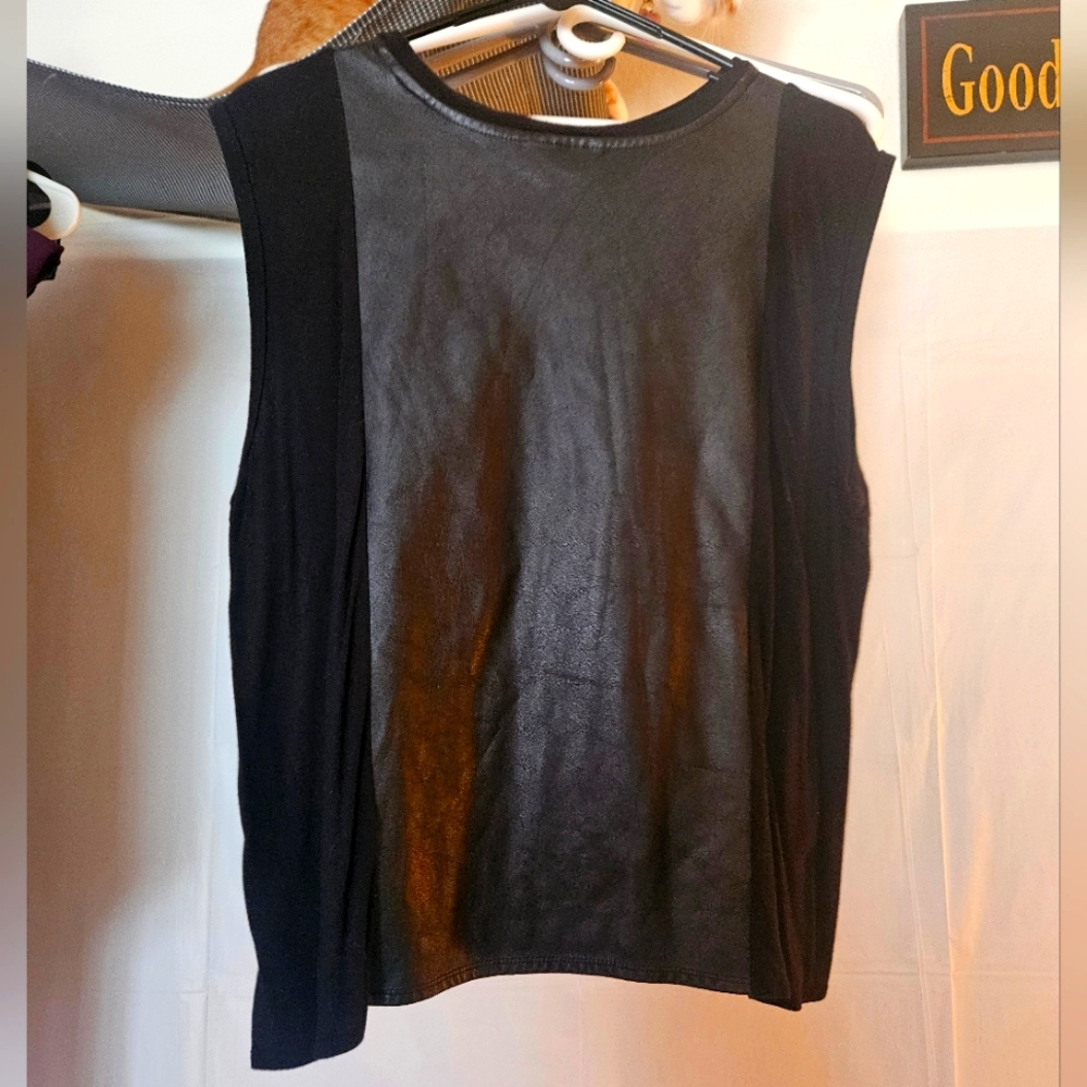 Faux leather top